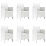 vidaXL Ensemble de salle à manger pour jardin 7 Pièces Blanc Rattan Polt
