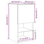 vidaXL Meubles TV avec lumières LED 2 Pièces gris béton 30 5x30x60 cm