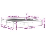 vidaXL Cadre de lit sans matelas cire marron 180x200cm bois pin massif