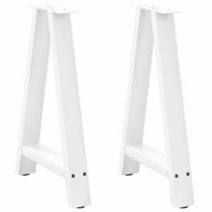 vidaXL Pieds de table à manger en forme de A  2 pièces  blanc  50 x (72-73) cm  acier