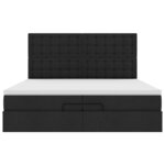 VidaXL Cadre de lit ottoman avec matelas noir 200x200cm tissu