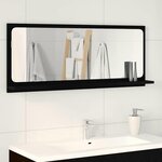 vidaXL Étagère miroir Chêne Noir 90 x 10.5 x 37 cm Bois d'ingénierie