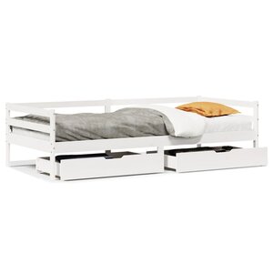 vidaXL Lit de jour avec tiroirs sans matelas 90x200 cm bois massif