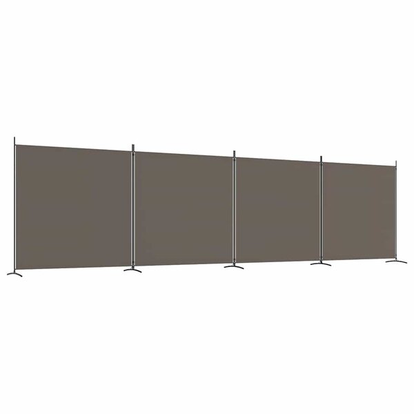 vidaXL Cloison de séparation 4 panneaux Anthracite 698x180 cm Tissu