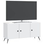 vidaXL Meuble TV Blanc 99 x 34 5 x 50 cm Bois d'ingénierie
