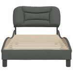 vidaXL Cadre de lit avec tête de lit Gris foncé 90x190 cm Tissu