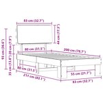 vidaXL Cadre de lit avec tête de lit rembourrée Noir 80 x 200 cm