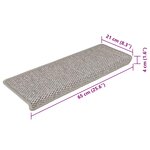vidaXL Tapis d'escalier autocollants 15 Pièces 65x21x4 cm Argenté