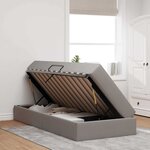 vidaXL Lit avec rangement et matelas Taupe 90 x 190 cm Polyester
