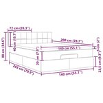 vidaXL Lit ottoman avec matelas et LED crème 140x200 cm tissu
