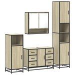 vidaXL Ensemble de meubles de salle de bain 4 Pièces chêne sonoma