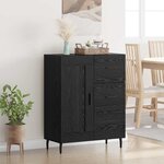 vidaXL Buffet Chêne noir 69 5 x 34 x 90 cm Bois d'ingénierie et fer