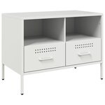 vidaXL Meuble TV blanc 68x39x50 5 cm acier