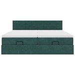 vidaXL Cadre de lit ottoman avec matelas vert foncé 160x200 cm velours