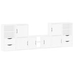 vidaXL Meubles TV 5 Pièces avec rangement ODDA blanc bois de pin massif