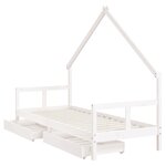 vidaXL Cadre de lit enfant tiroirs blanc 80x200 cm bois de pin massif