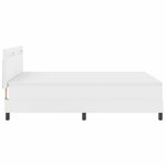 vidaXL Lit à ressorts avec bandes LED Blanc 160 x 200 cm Simili cuir