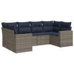 vidaXL Salon de jardin 6 Pièces avec coussins gris résine tressée