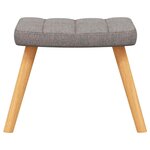 vidaXL Chaise à bascule avec tabouret Taupe Tissu