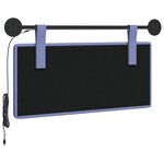 vidaXL Tête de lit suspendue Avec lumière LED Bleu denim Tissu