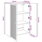 vidaXL Armoire Murale Gris béton 66 x 34 5 x 90 cm Bois d'ingénierie