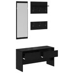 vidaXL Set de meubles d'entrée 4 pièces en bois noir