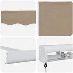 vidaXL Auvent Rétractable Beige 300 x 250 cm Tissu  Métal