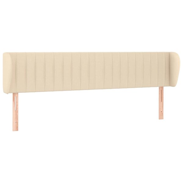 vidaXL Tête de lit avec oreilles Crème 163x23x78/88 cm Tissu
