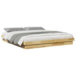 vidaXL Cadre de lit sans matelas 200 x 200 cm en bois massif de chêne
