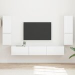 vidaXL Ensemble meuble TV 4 Pièces Blanc brillant Bois d'ingénierie