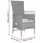 vidaXL Ensemble à manger de jardin et coussins 11 Pièces beige poly rotin