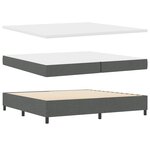 Lit box spring vidaXL avec matelas en gris foncé  200x200 cm en tissu