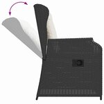vidaXL Banc de jardin avec coussin 2 Pièces Noir Poly rotin