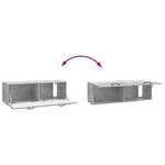 vidaXL Meuble TV mural Gris béton 98 x 31 x 30 cm Bois d'ingénierie