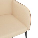 vidaXL Chaises à manger lot de 2 crème tissu et similicuir