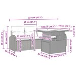 vidaXL Ensemble de canapé de jardin 5 Pièces Noir Poly Rattan