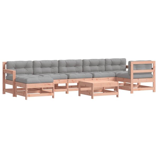 vidaXL Salon de jardin 8 Pièces avec coussins bois massif douglas