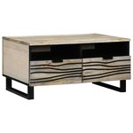 vidaXL Table basse avec tiroir Beige et Noir 80 x 54 x 40 cm