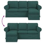 vidaXL Canapé Vert foncé 215 x 138 x 80 cm tissu