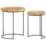 vidaXL Ensemble de table basse 2 Pièces bois de manguier massif et acier
