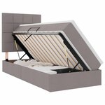 vidaXL Lit de rangement LED avec matelas Taupe 90 x 200 cm Tissu