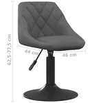 vidaXL Tabouret de bar Gris foncé Velours