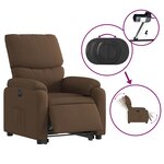 vidaXL Fauteuil inclinable électrique marron tissu
