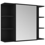 vidaXL Ensemble de meubles de salle de bain 4 Pièces Noir Aggloméré