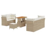 vidaXL Ensemble de canapé de jardin avec coussin 8 Pièces beige et crème