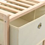 vidaXL Étagère de rangement 5 paniers tissu bois de cèdre beige