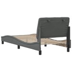 vidaXL Cadre de lit sans matelas gris foncé 90x190 cm tissu