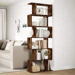 vidaXL Étagère séparatrice de pièce à 6 niveaux chêne fumé 70x24x193cm