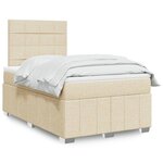 vidaXL Sommier à lattes de lit avec matelas Crème 120x200 cm Tissu