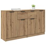 vidaXL Buffets 2 Pièces Chêne artisanal 60 x 30 x 70 cm Bois d'ingénierie